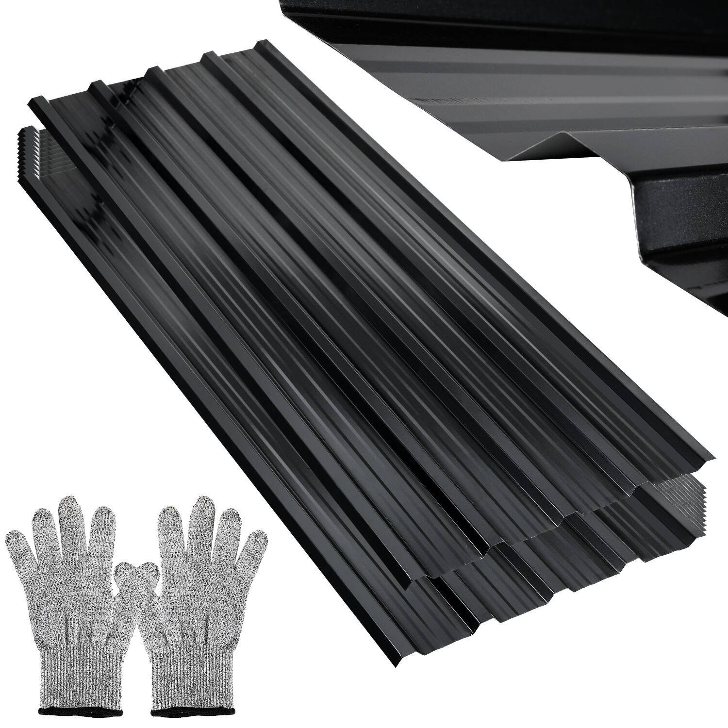 Trapezblech 129x46cm Anthrazit 12/24/36 Stück Metallblech Dachblech Stahlblech für Gerätehaus Carport - 12er Set (7m²)