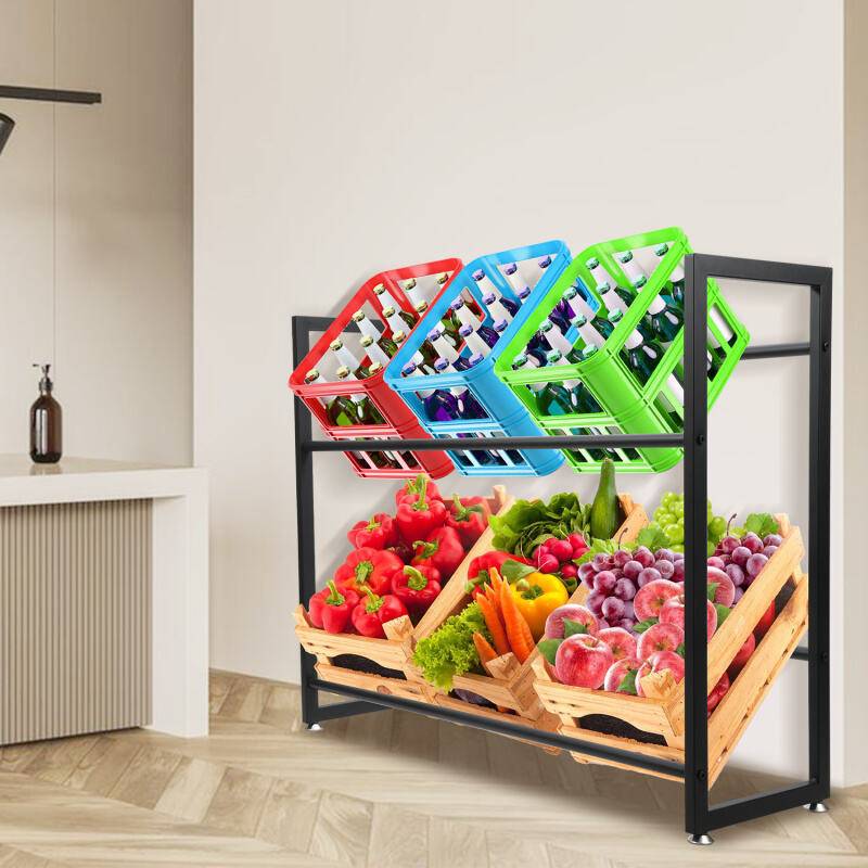 3x Getränkekistenregal Getränkeständer Bierkistenregal Getränkekisten aus Metall 105x32x85cm