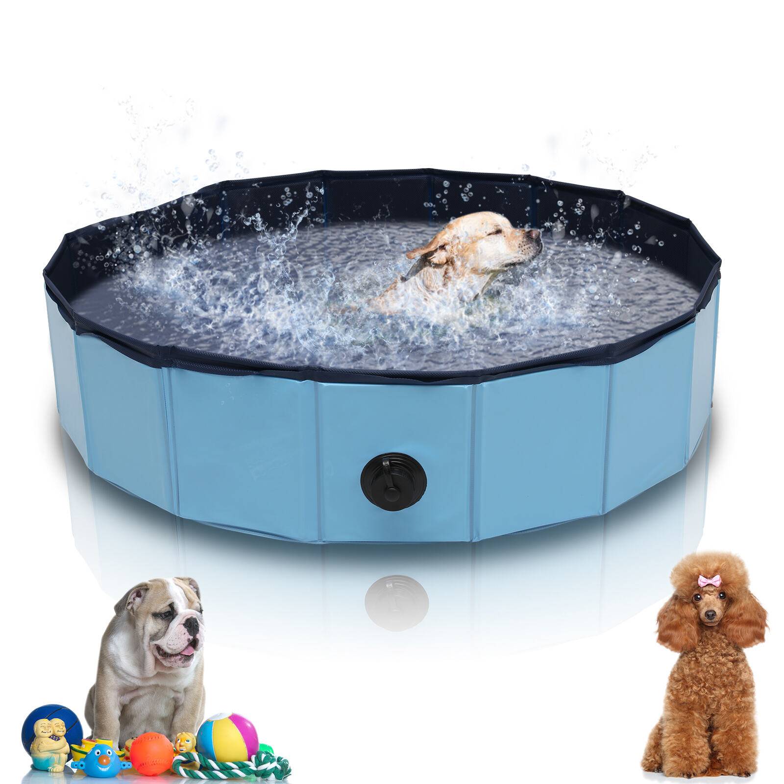 Hundepool Schwimmbecken Kleber Hundebecken Faltbarer Swimmingpool 80*20CM