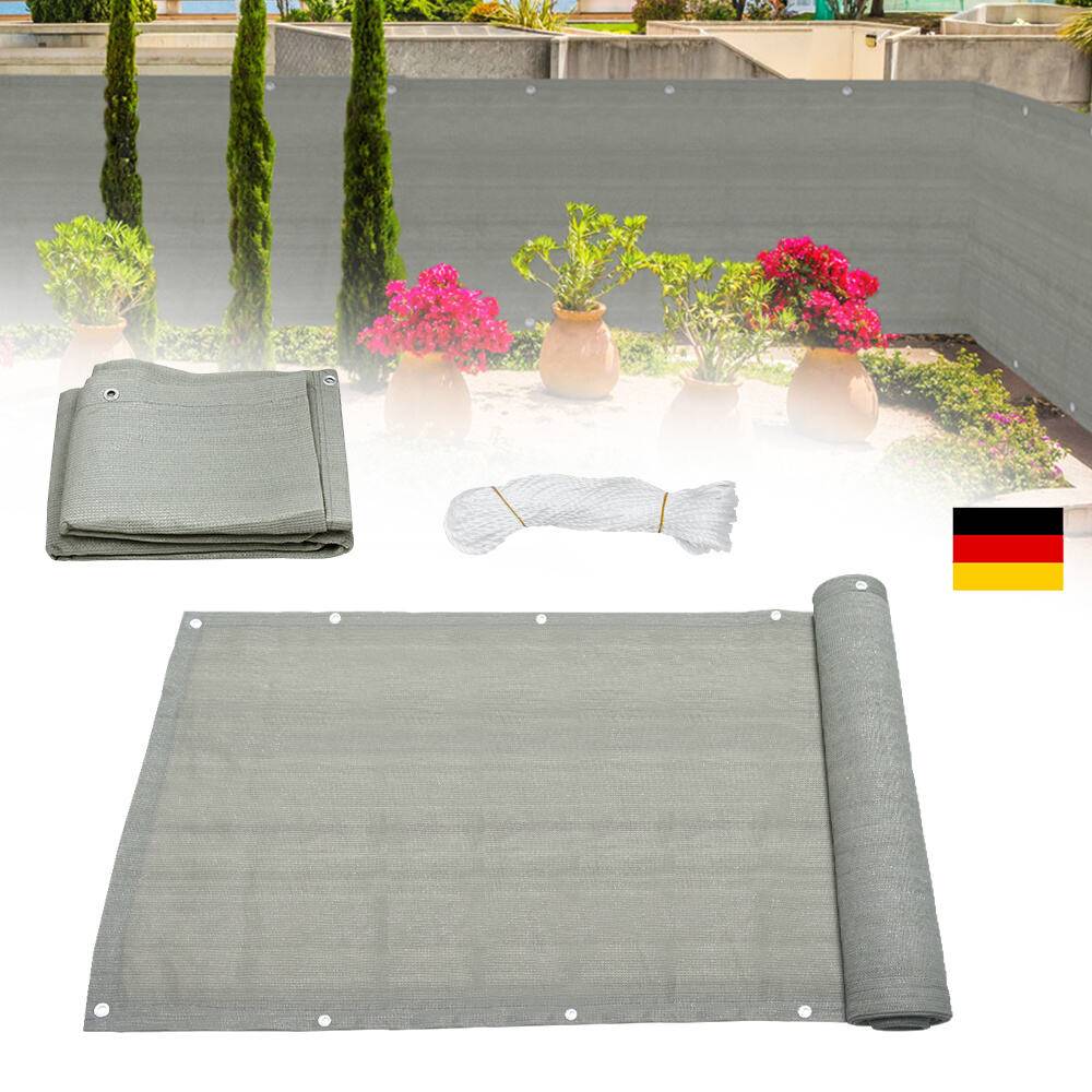 Balkon Sichtschutz 90 X 600 cm Balkonabdeckung Balkonumspannungen Balkonsichtschutz Balkonverkleidung UV-Schutz HDPE Garten Grau