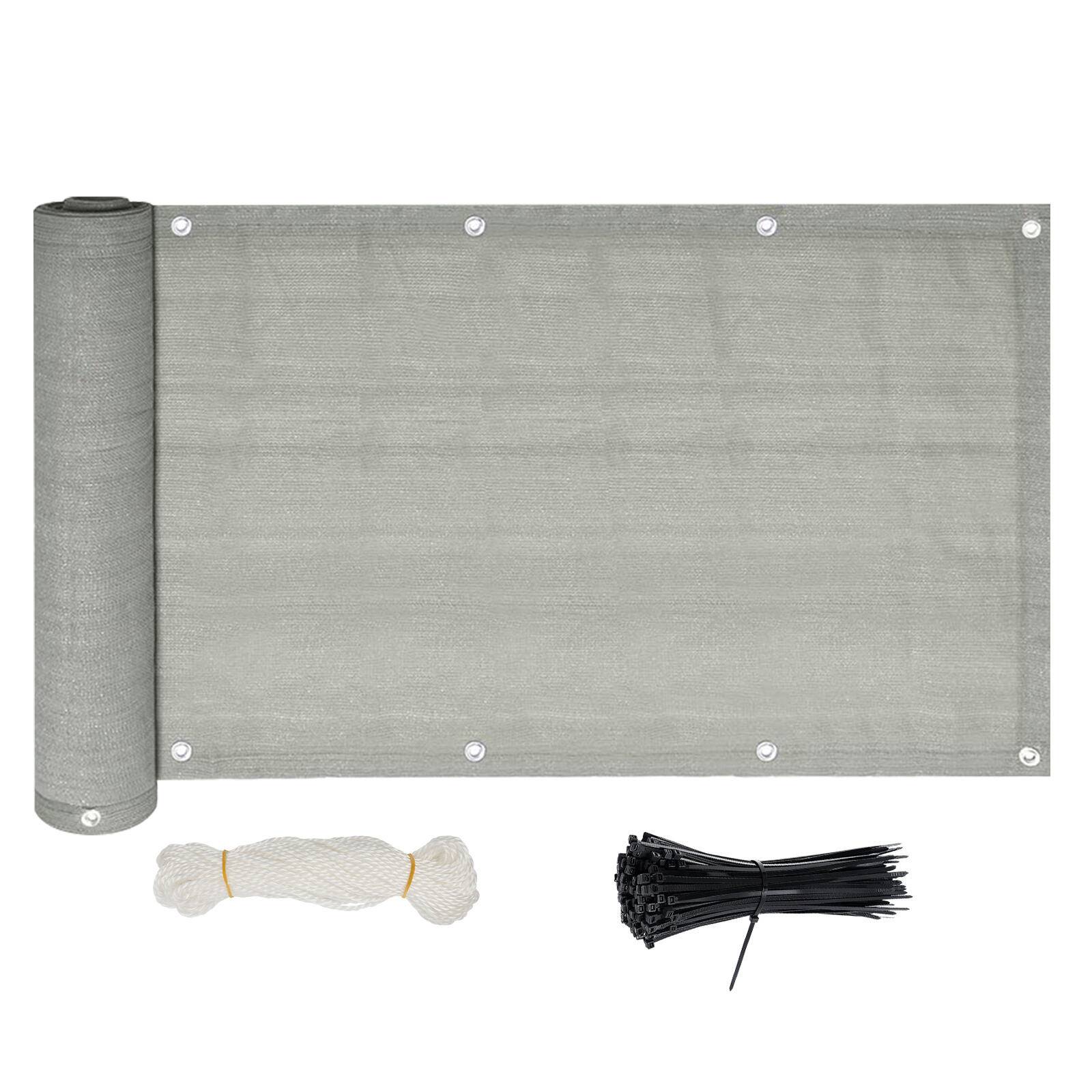 75x600cm Balkon Sichtschutz Balkonbespannung Balkonverkleidung Grau Balkonsichtschutz Windschutz UV-Schutz aus HDPE