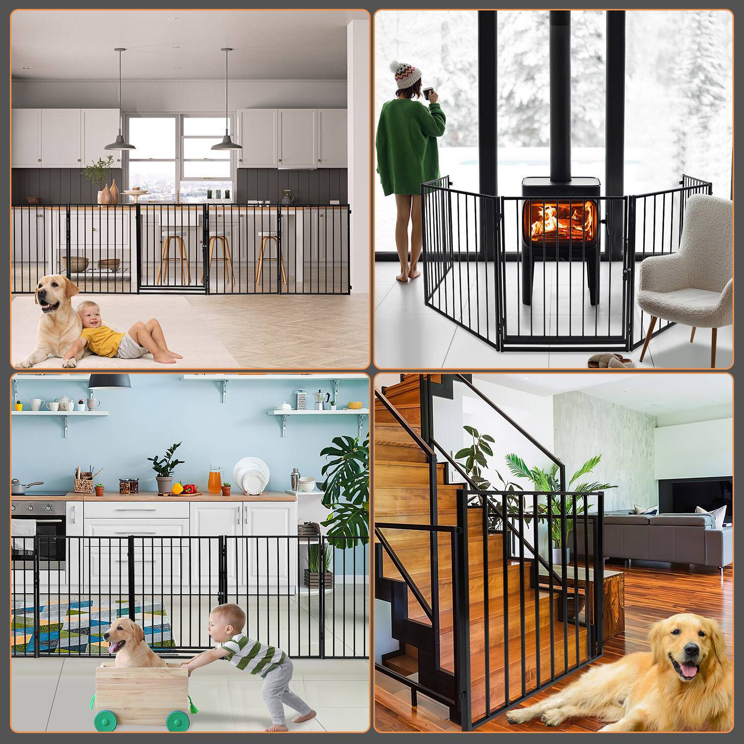 Kaminschutzgitter 5x Schutzgitter 300x75cm Ofenschutzgitter Sicherheitstür Tierschutzgitter Absperrgitter Konfigurationsgitter