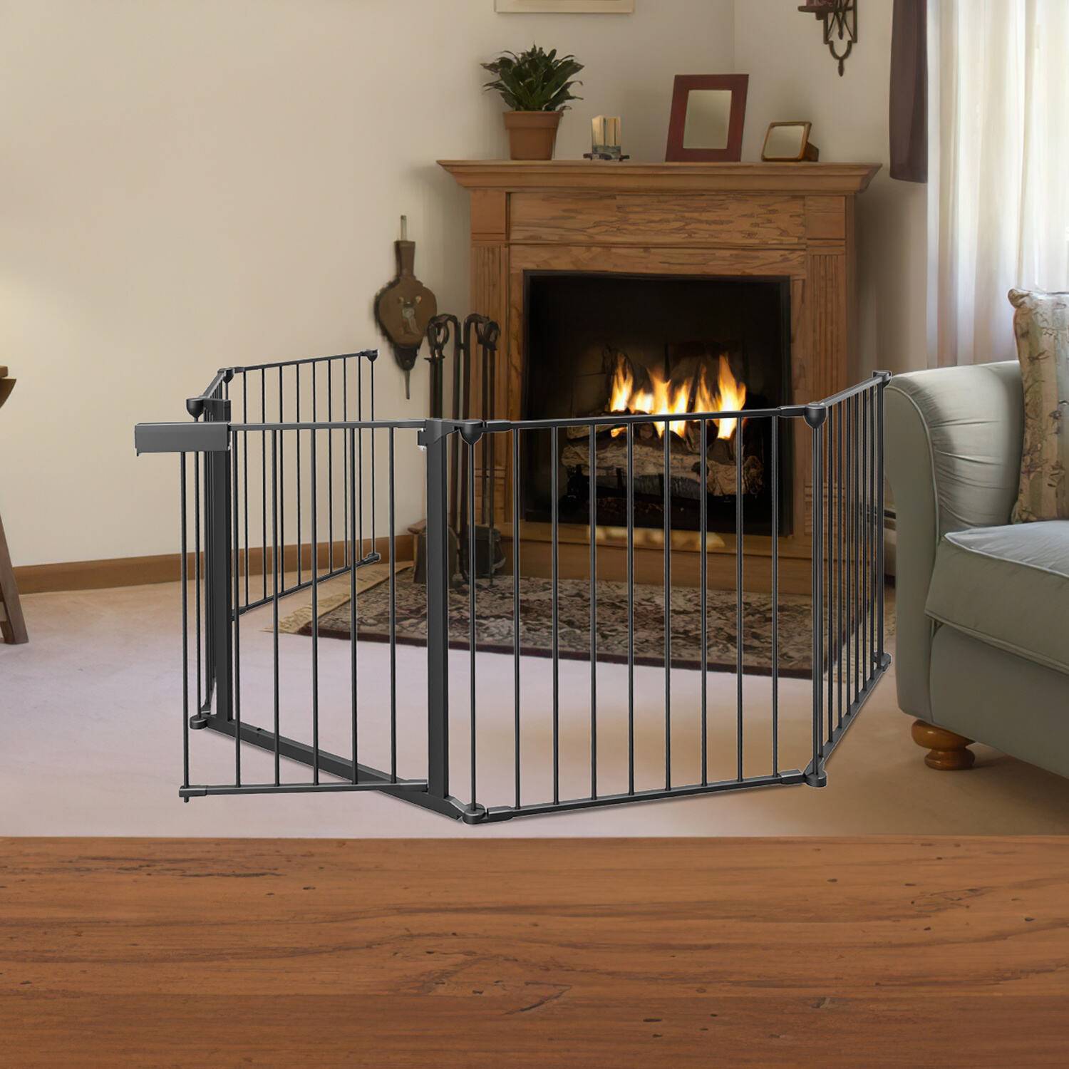 Kaminschutzgitter 5x Ofenschutzgitter Laufgitter Absperrgitter Tierschutzgitter Türschutzgitter Kinder-Sicherung 300x75cm