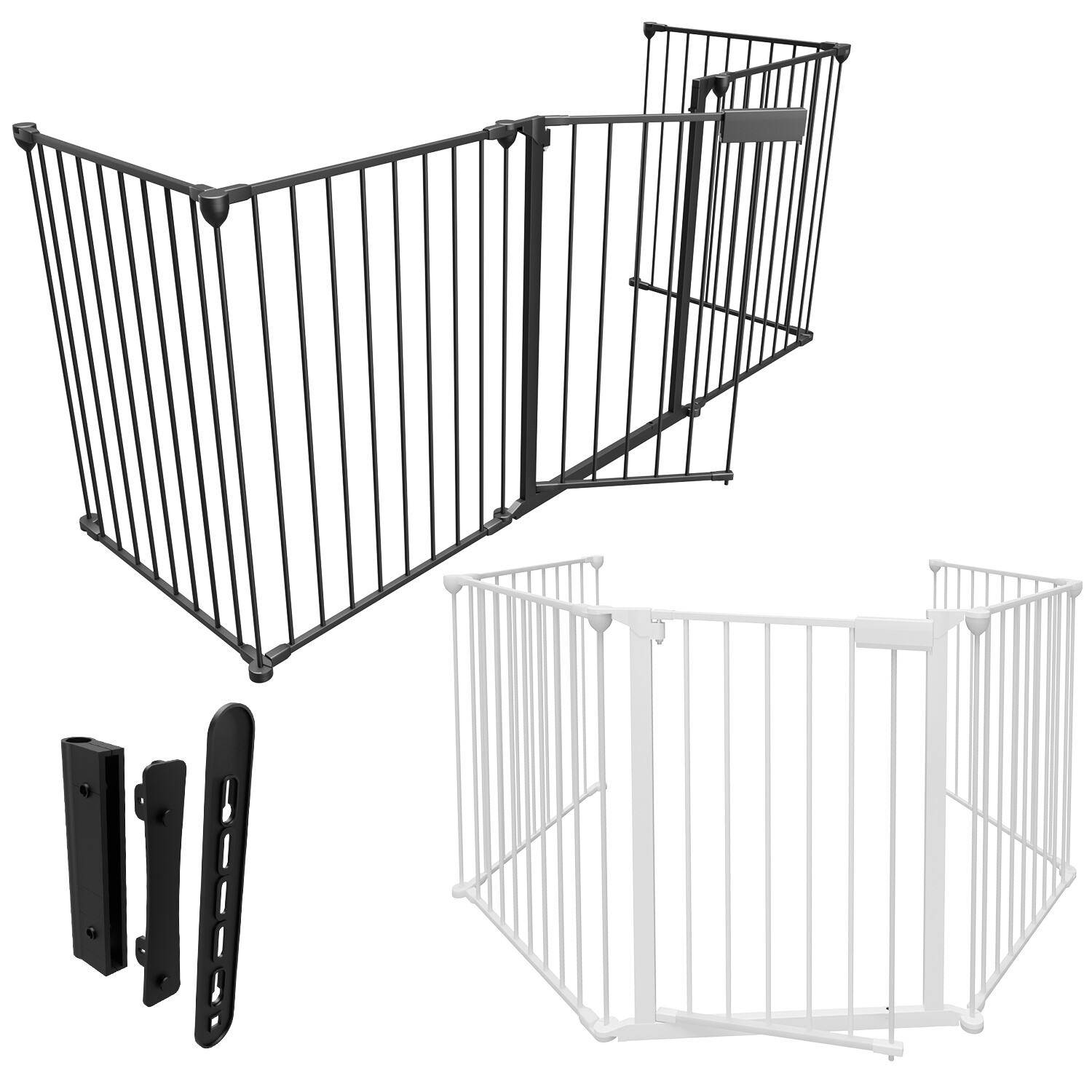 Kaminschutzgitter 5x Kamingitter 310x75cm Kinderschutzgitter Absperrgitter Schutzgitter Ofenschutzgitter Laufstall Türschutzgitter schwarz