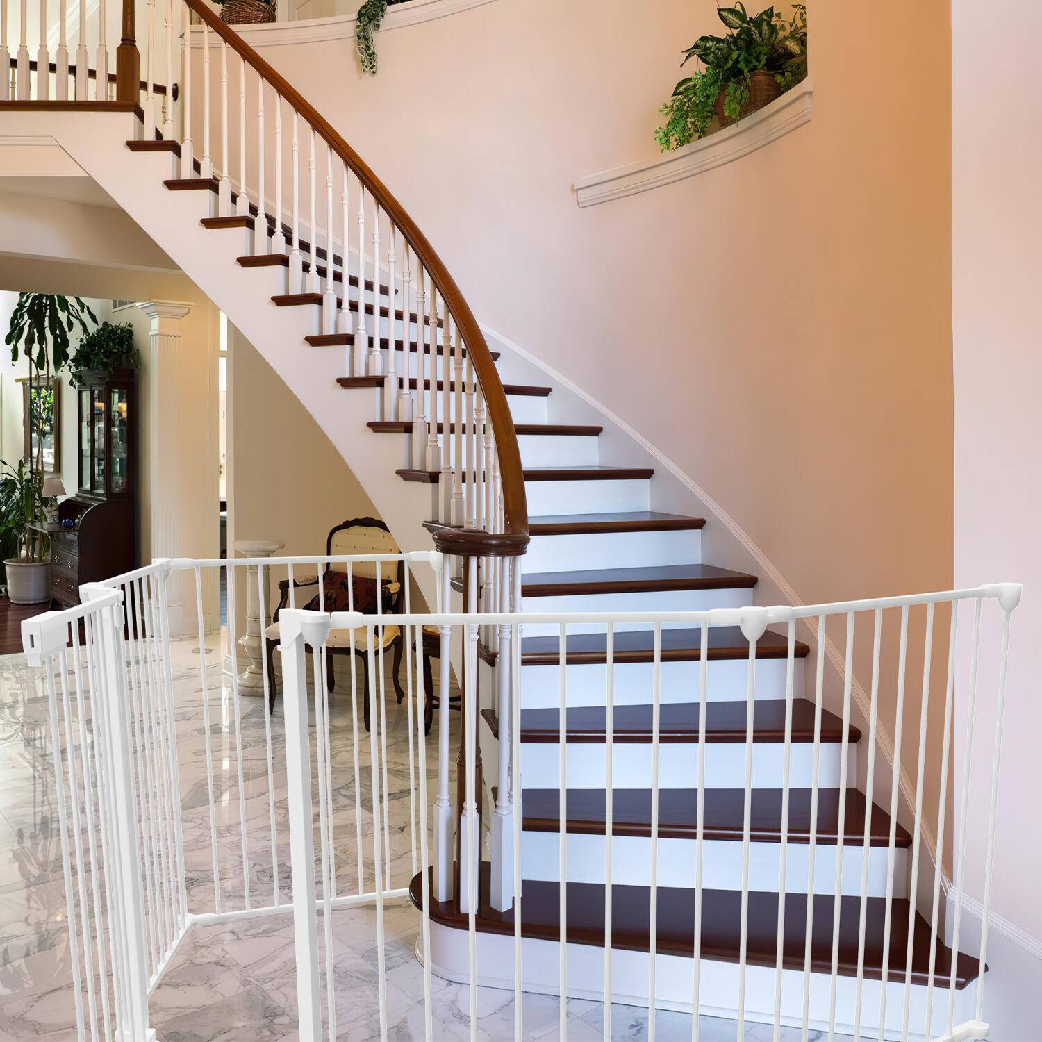 Kaminschutzgitter 5x Kamingitter 310x75cm Kinderschutzgitter Absperrgitter Schutzgitter Ofenschutzgitter Laufstall Türschutzgitter weiß