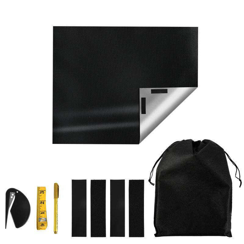 Verdunklungsstoff Sonnenschutz Verdunkelungs Sonnenschutz zu 100% verdunkelnd,Folie mit Thermobeschichtung,lichtundurchlässige für Fenster,Velux und
