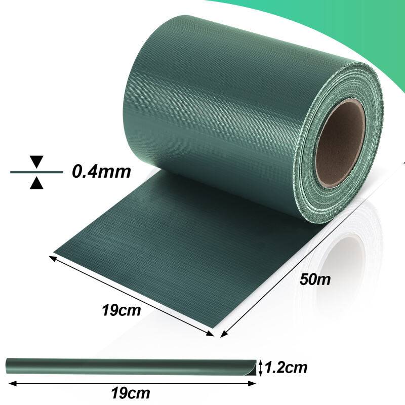 Sichtschutzstreifen Zaun Folie Blickdicht Dick PVC Doppelseitiger Reflexionsarm Sonnenschutz Sichtschutzfolie 50m x 19cm Grün