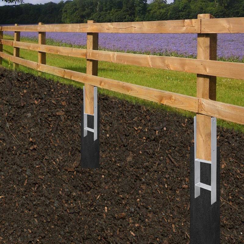 6x 91MM Pfostenanker H-Pfostenträger H-Anker Materialstärke 4.75 mm