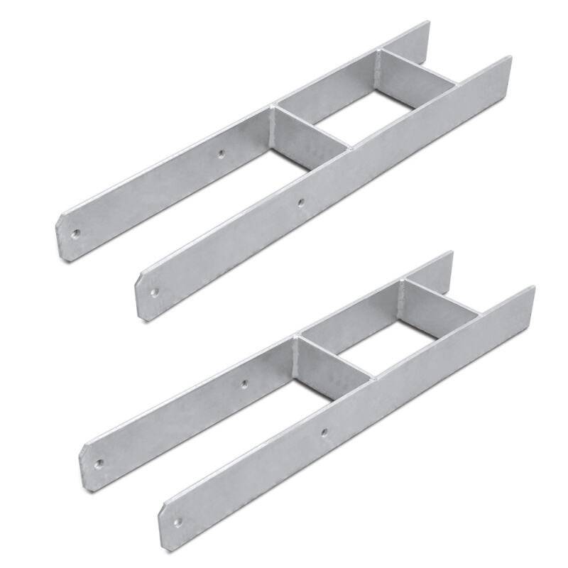 2x 121MM Pfostenanker H-Pfostenträger H-Anker Materialstärke 4.75 mm