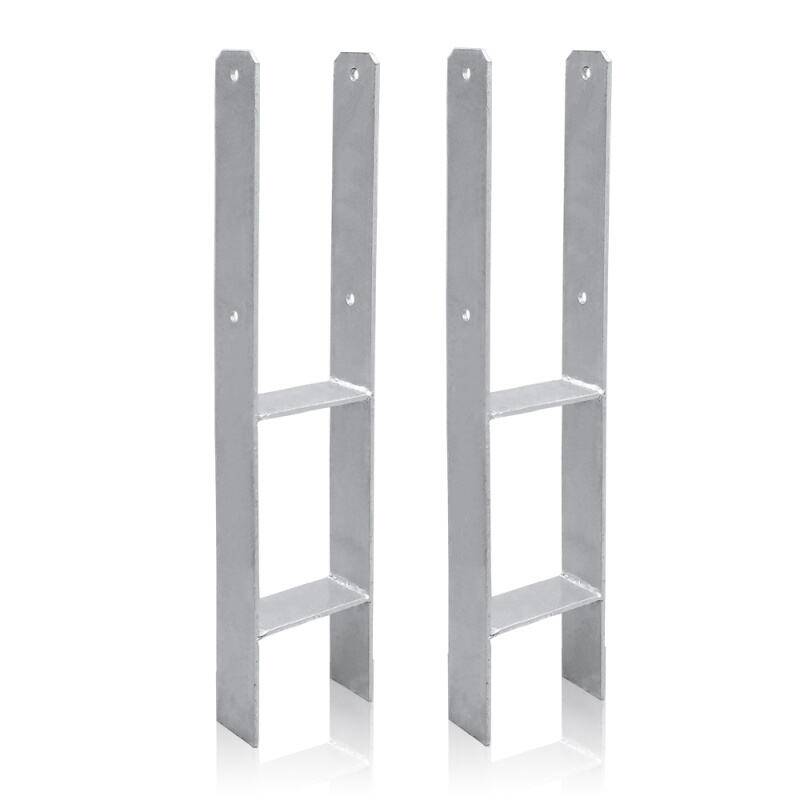 2x 101MM Pfostenanker H-Pfostenträger H-Anker Materialstärke 4.75 mm