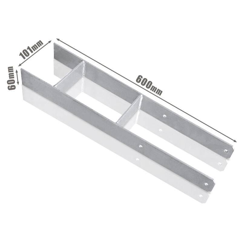 2x 101MM Pfostenanker H-Pfostenträger H-Anker Materialstärke 4.75 mm