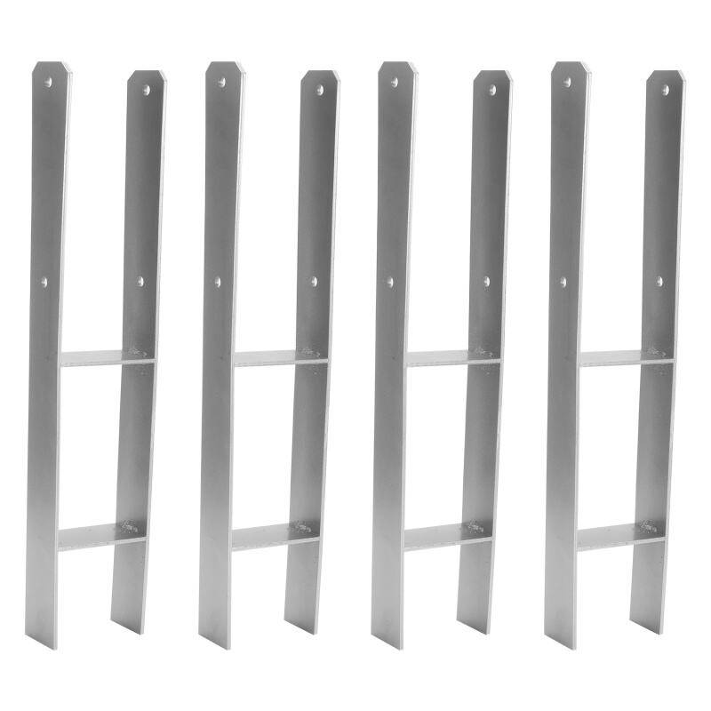 4x 111MM Pfostenanker H-Pfostenträger H-Anker Materialstärke 4.75 mm