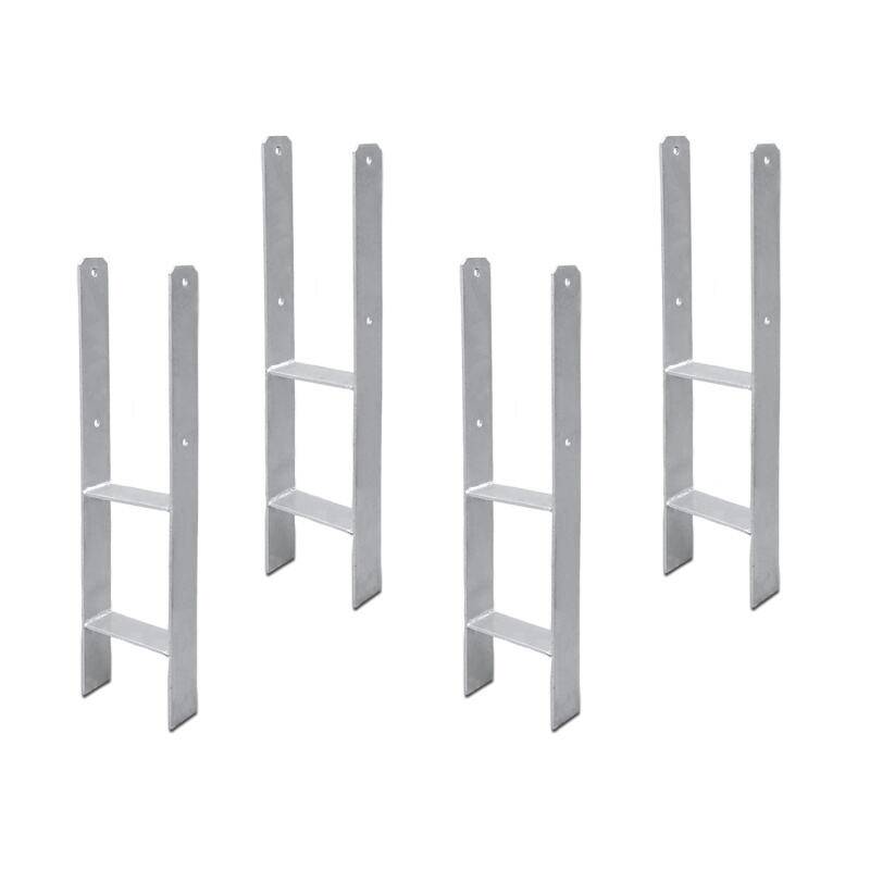 4x 121MM Pfostenanker H-Pfostenträger H-Anker Materialstärke 4.75 mm