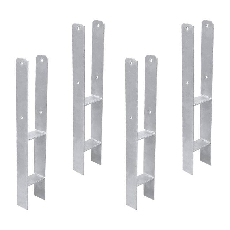 4x 91MM Pfostenanker H-Pfostenträger H-Anker Materialstärke 4.75 mm