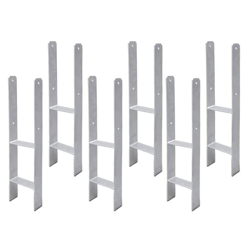 6x 121MM Pfostenanker H-Pfostenträger H-Anker Materialstärke 4.75 mm