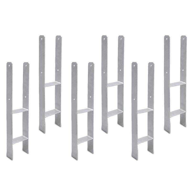 6x 101MM Pfostenanker H-Pfostenträger H-Anker Materialstärke 4.75 mm