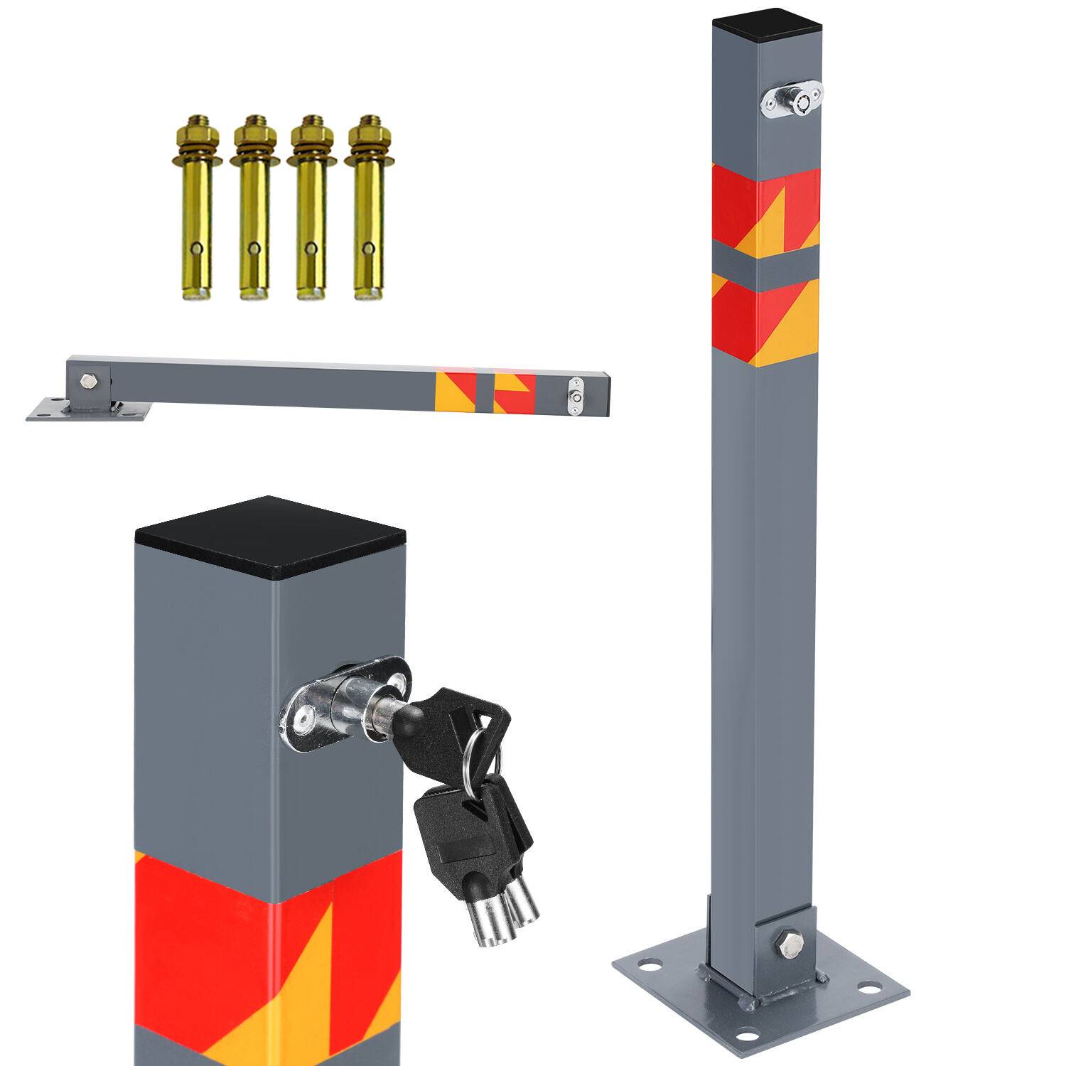 Absperrpfosten 1x Parkplatzsperre Klappbar universell Parkpfosten Absperrung