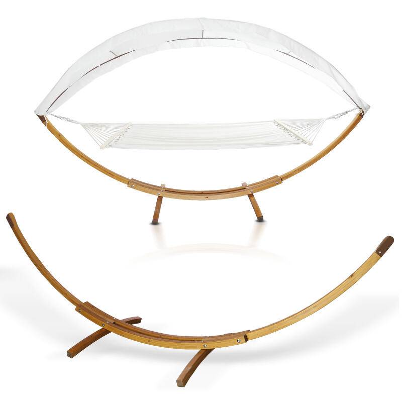 Hängematte mit Gestell für 2 Personen Hängematten Lärchenholz Gartenmöbe Komplettset Gestell 415cm