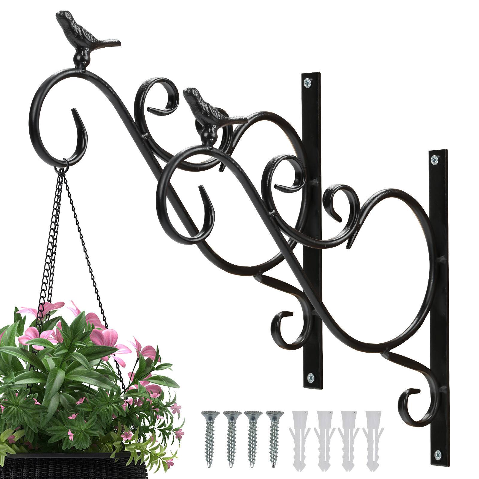 Haken Wandhalterung Blumenampel 2 Stück 26cm Metall Wandhaken für Latern Blumenampelhalter Blumenampelhaken Blumenhaken Blumenhaken Laternenhalter