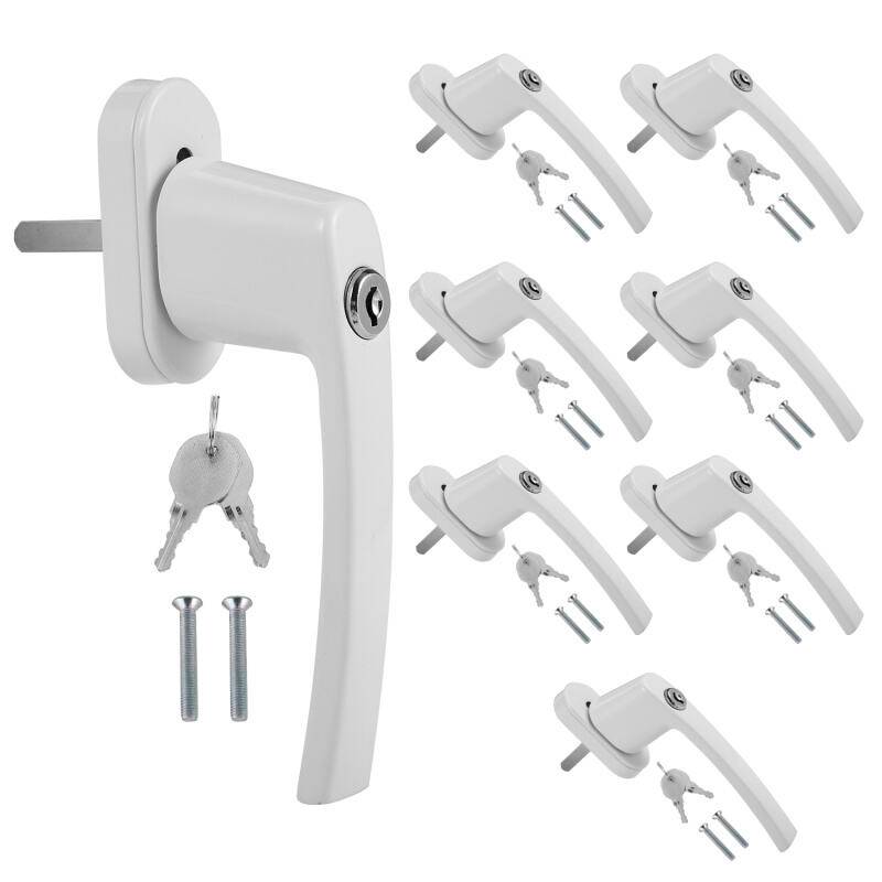Fenstergriff Fenstergriffe Alu Set Sicherheitsfenstergriff abschließbar Griff 8X weiß