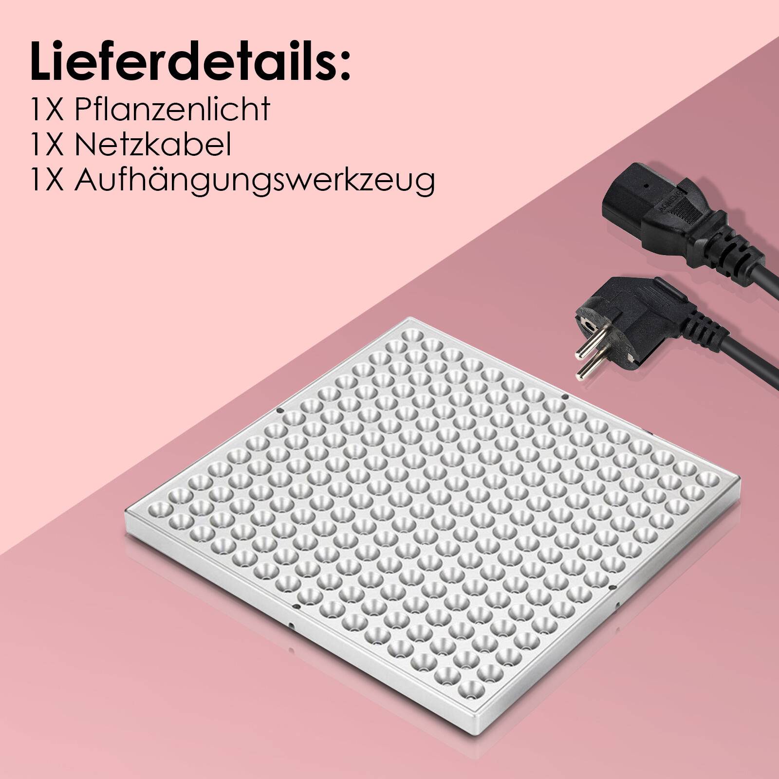 2x Pflanzenlampe LED Vollspektrum 15W 225LEDs Pflanzenlicht Pflanzenleuchte Wachstumslampe Grow Light für Zimmerpflanzen, Hydroponic, Indoor Seed