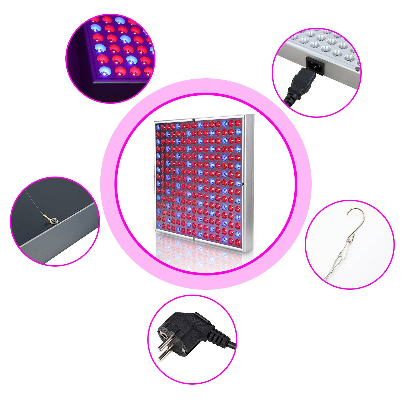 Pflanzenlampe Vollspektrum 225 LEDs 15W Pflanzenlicht Zimmerpflanzen Wachstumslampe Grow Lampe