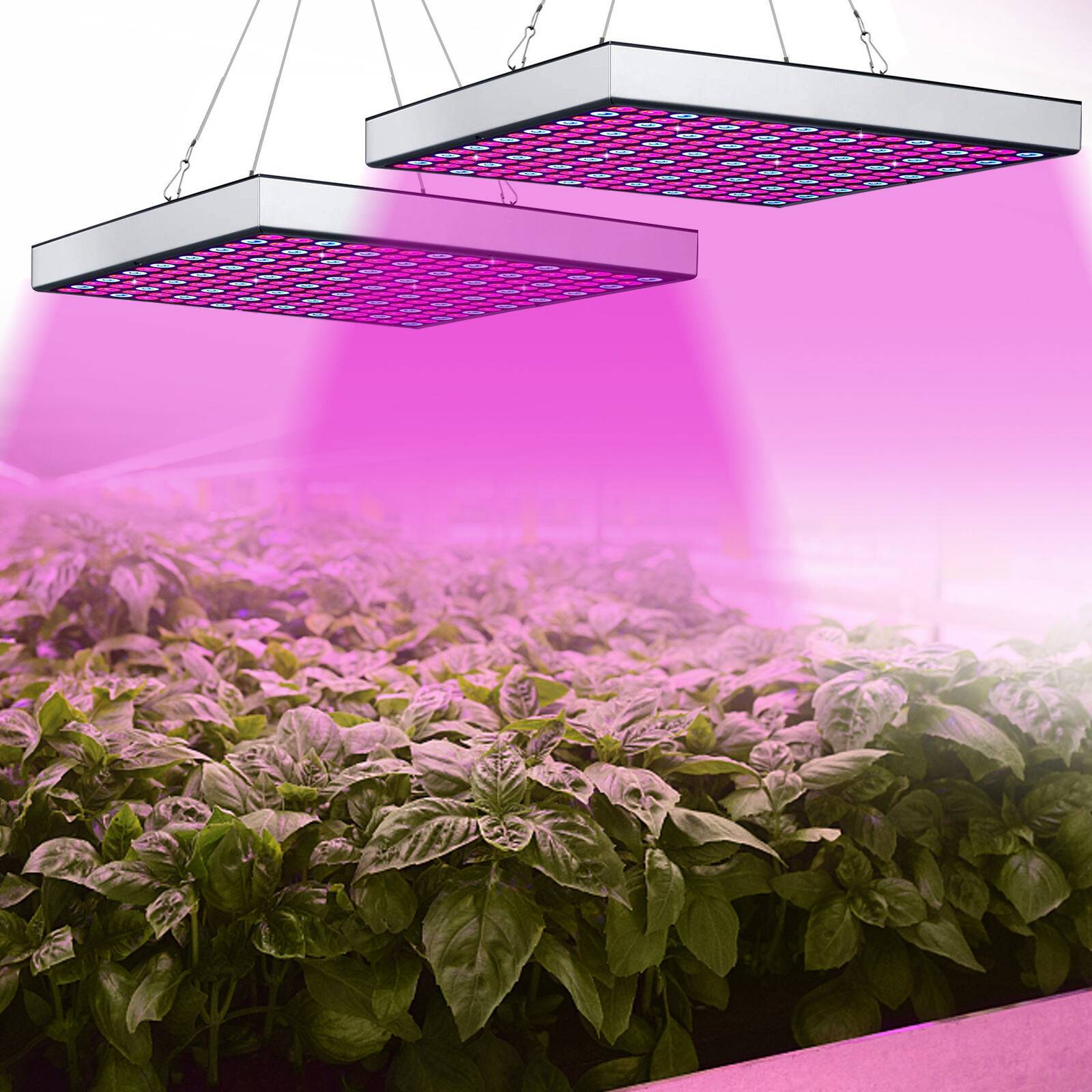 2x Pflanzenlampe LED Vollspektrum 15W 225LEDs Pflanzenlicht Pflanzenleuchte Wachstumslampe Grow Light für Zimmerpflanzen, Hydroponic, Indoor Seed