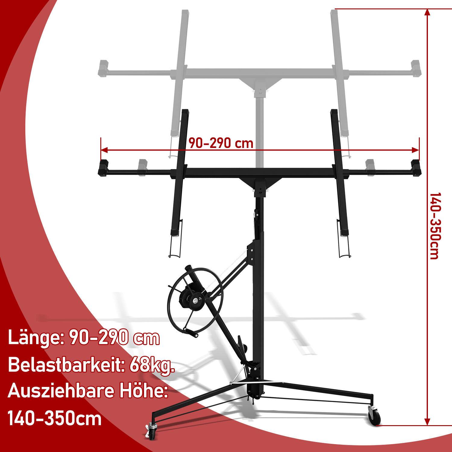 Plattenheber Montierhilfe XXL Rigipsplatten Panelheber Panel klappbar Panelheber