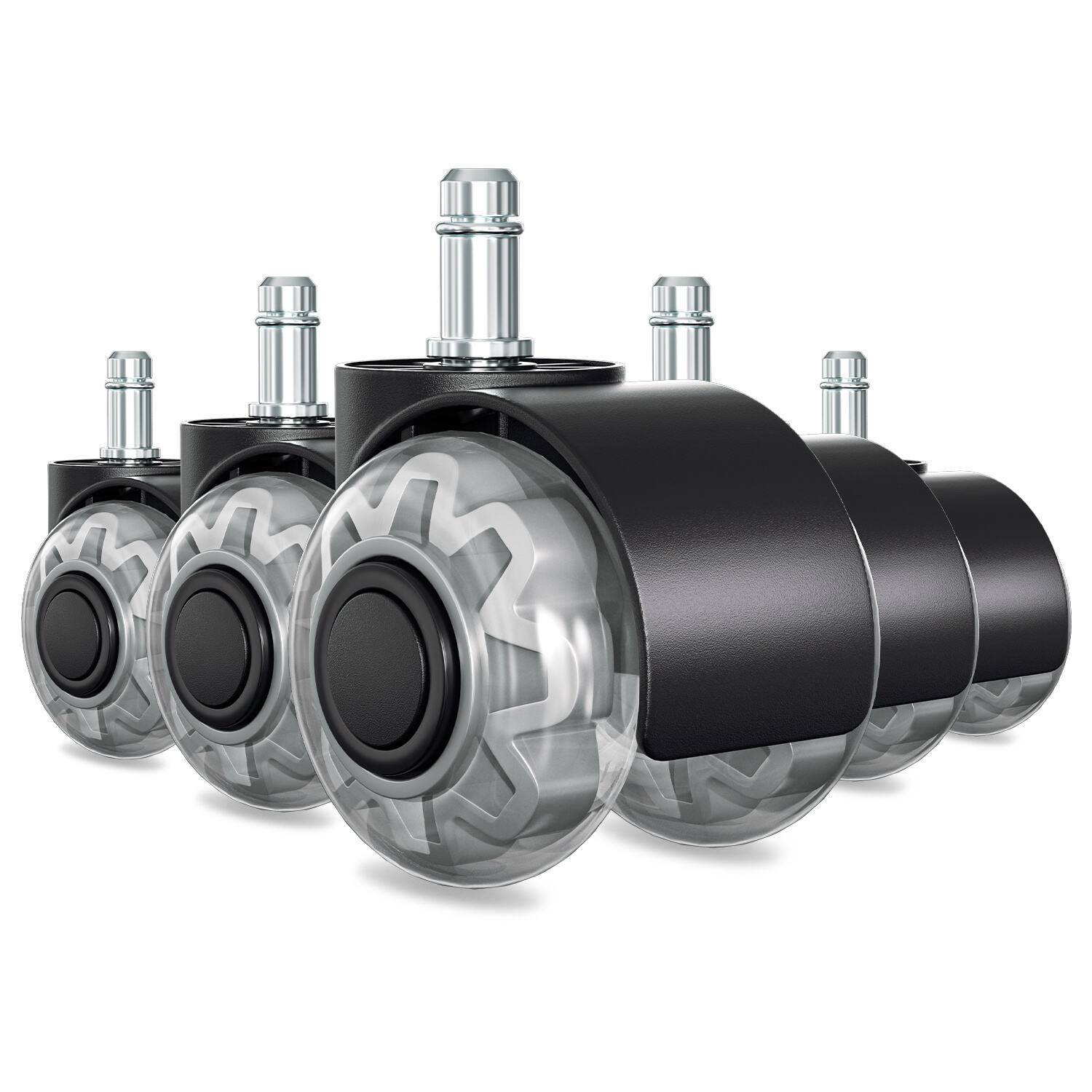 Bürostuhlrollen 5x Stuhlrollen 11x22mm 360 Grad Drehung kratzerfrei für Bürostuhl Gaming-Stuhl