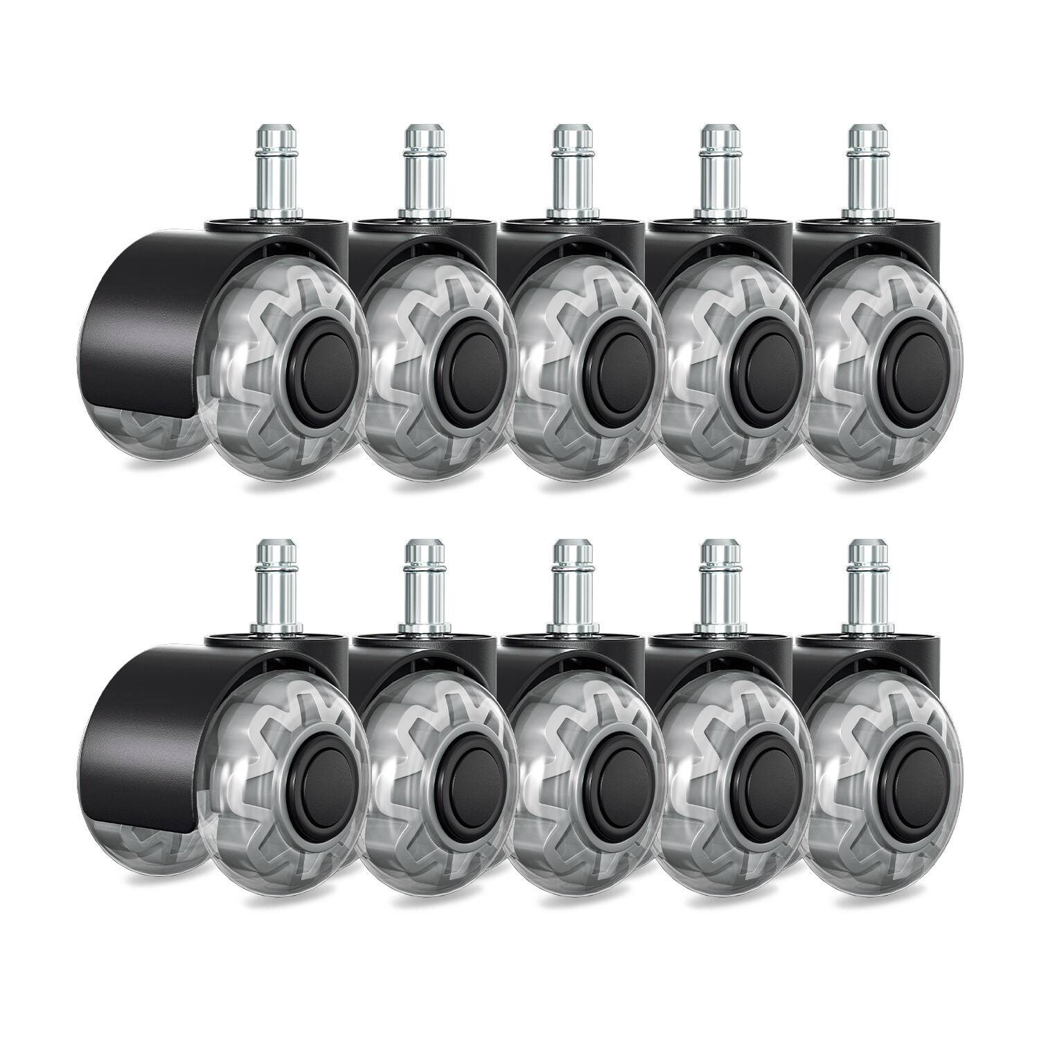 Bürostuhlrollen 10x Stuhlrollen 11x22mm 360 Grad Drehung kratzerfrei für Bürostuhl Gaming-Stuhl