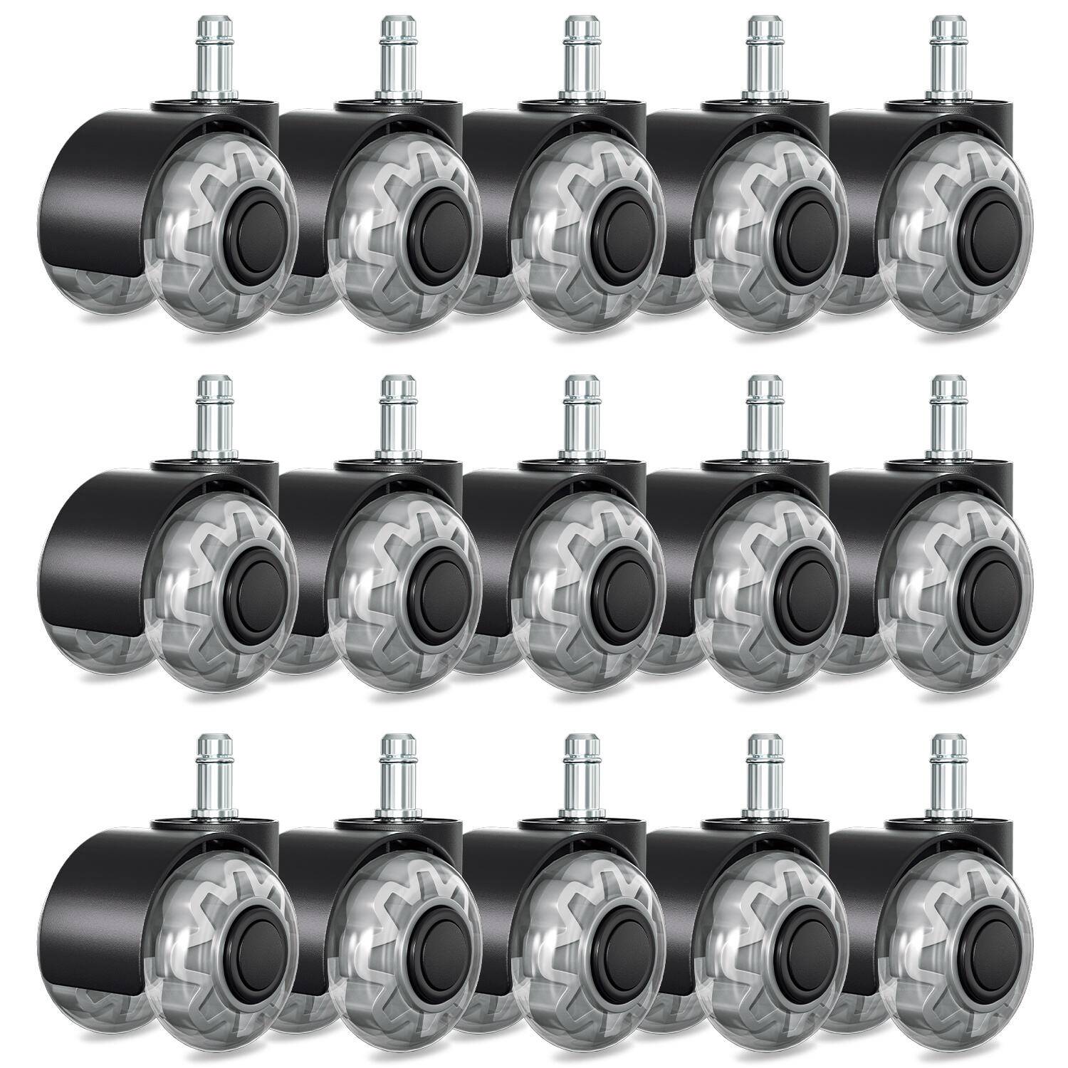 Bürostuhlrollen 15x Stuhlrollen 11x22mm 360 Grad Drehung kratzerfrei für Bürostuhl Gaming-Stuhl