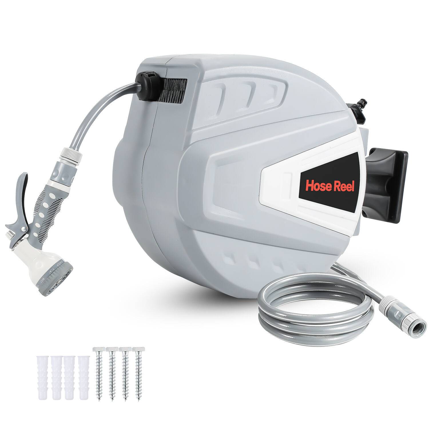 Schlauchaufroller 20m Druckluftschlauchtrommel automatik Aufroller 8bar Anschluss Multifunktionale Wasserspritzpistole Druckluftschlauch