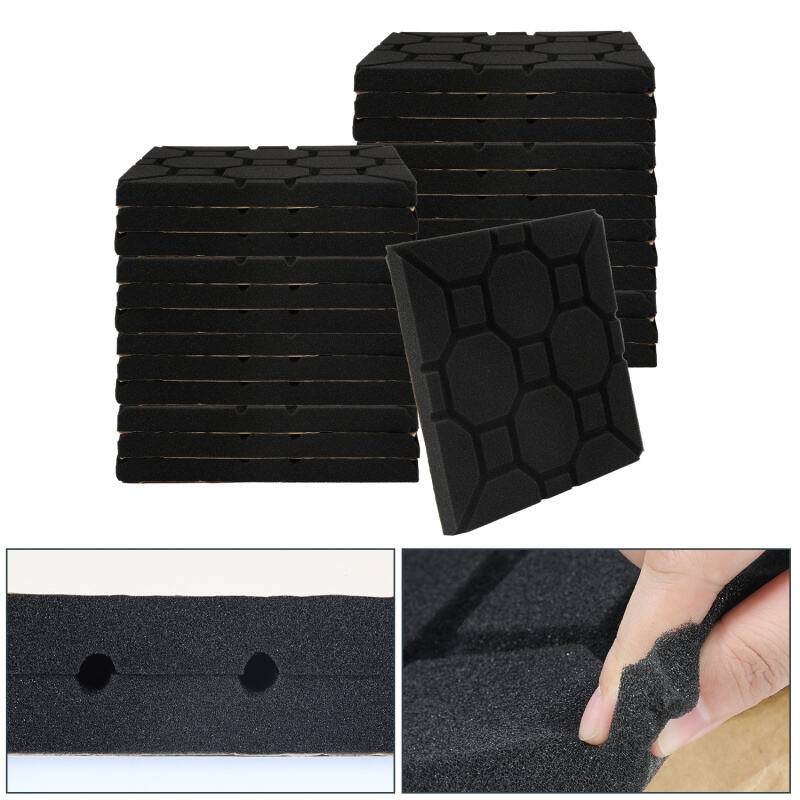 24X Akustikschaumstoff Selbstklebend Schwarz Absorber Quadrat schaumstoffe,30x30x2.5cm