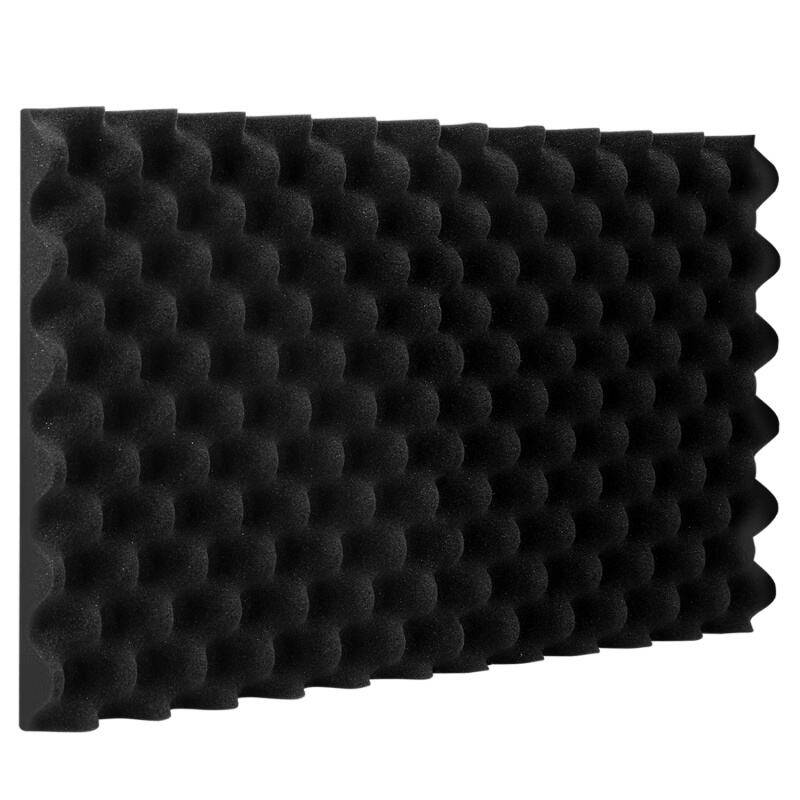 24X Akustikschaumstoff Selbstklebend Schwarz Absorber Wellenmuster schaumstoffe,30x30x2.5cm