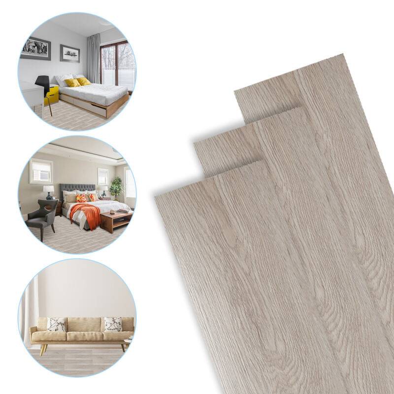 PVC Bodenbelag Vinylboden Selbstklebend mit Holz-Optik42 Stück 5,87 m² Vinyl Klebefliesen Bodenfliesen SelbstklebendPVC Boden Rutschfest Wasserfest