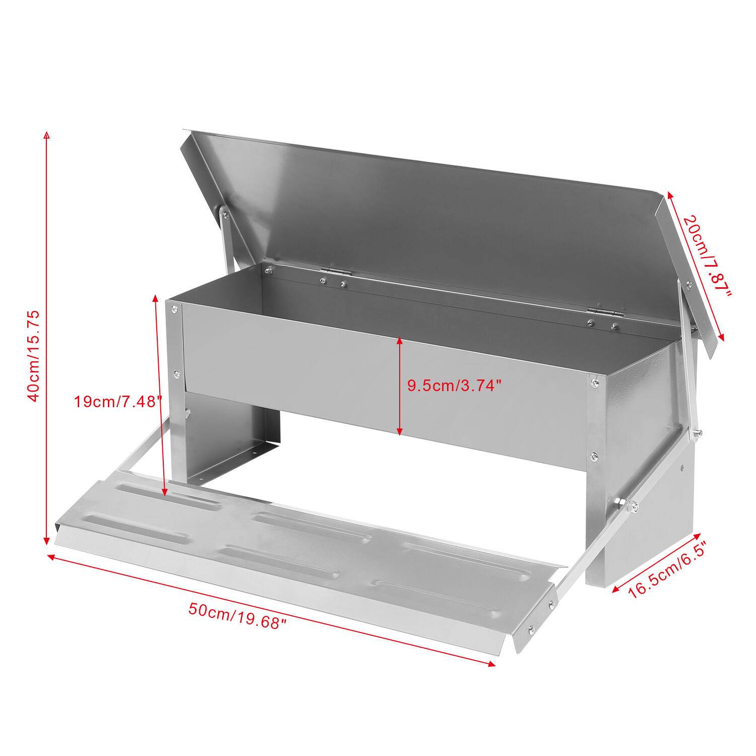 Futterautomat Hühner Futterspender 5kg Tröge, mit Deckel, futtertrog hühner, Wetterfester Fußpedal selbstöffnender Futtertrog, für Hühner, Ente