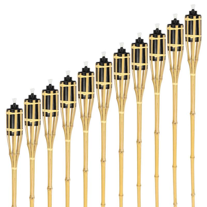 Fackeln GartenfackelFackelöl 10x Fackeln Leucht Flamme Garden Torch Set Bambus