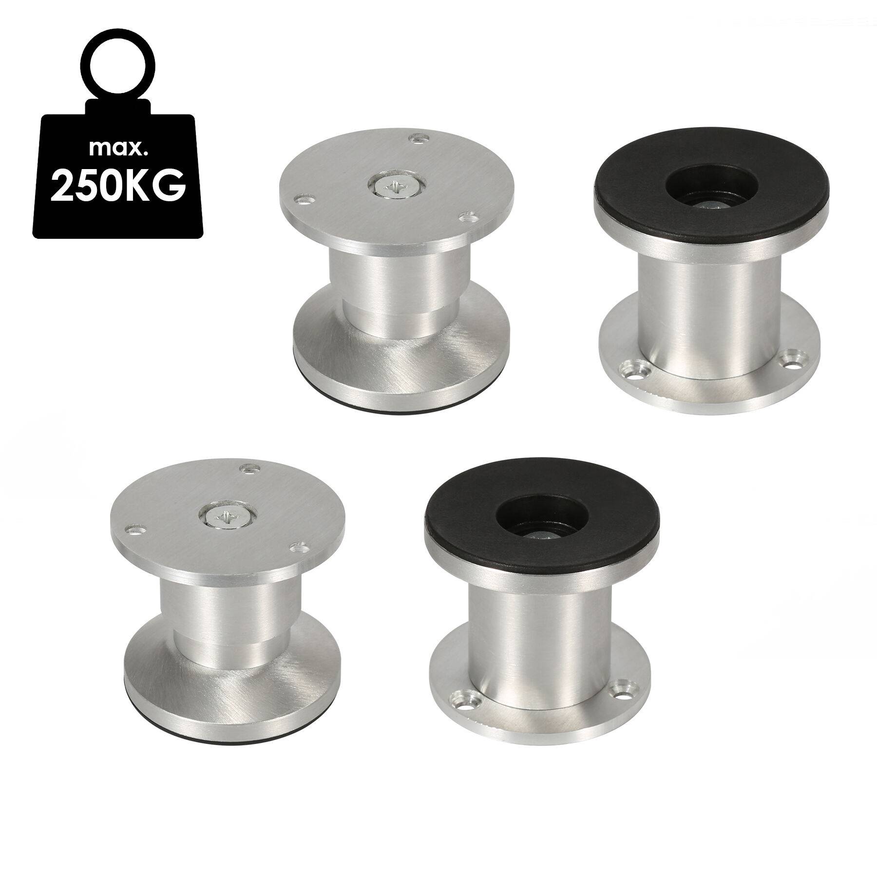4X Möbelfüße Sockelfüße Sockelfüße Stellfuß Couchfüße Möbelfuß Verstellbar-Aluminium-80mm