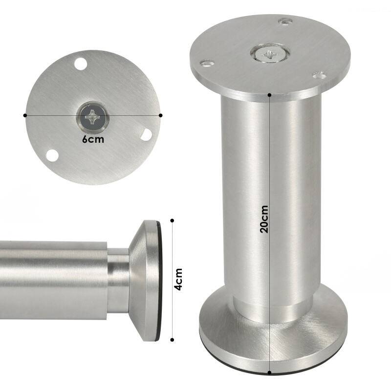 4X Möbelfüße Sockelfüße Sockelfüße Stellfuß Couchfüße Möbelfuß Verstellbar-Aluminium-80mm