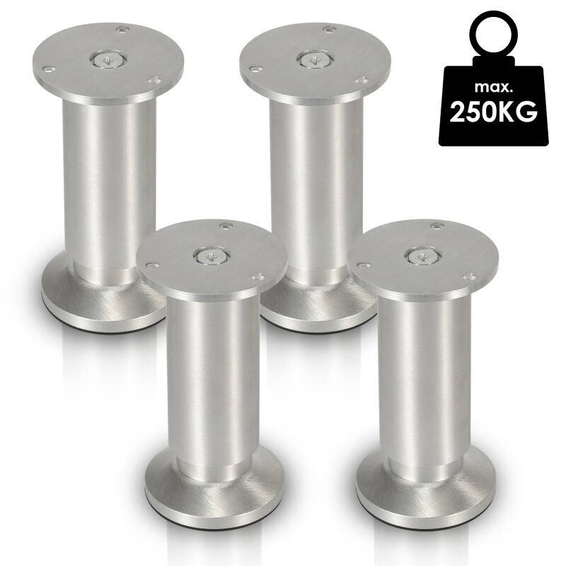 4X Möbelfüße Sockelfüße Sockelfüße Stellfuß Couchfüße Möbelfuß Verstellbar-Aluminium-80mm