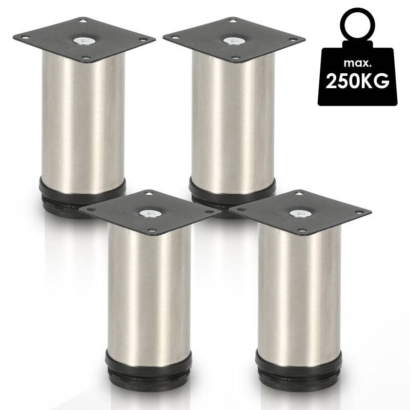 4X Möbelfüße Sockelfüße Sockelfüße Stellfuß Couchfüße Möbelfuß Verstellbar-Edelstahl-120mm