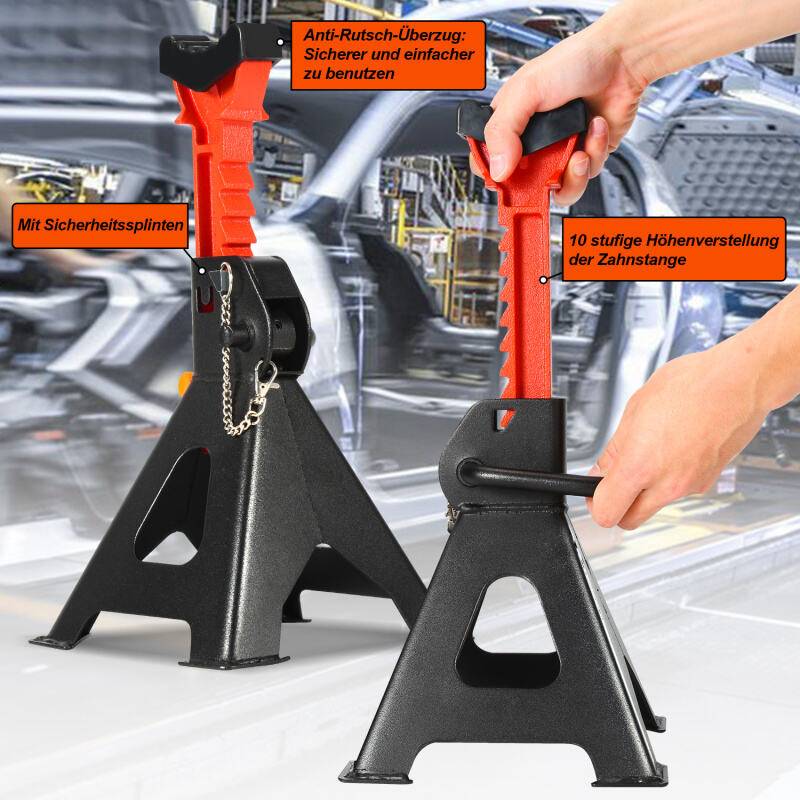 4x Unterstellbock Stutzböcke 3T Wagenheber Universal Unterstellböcke 285-430mm