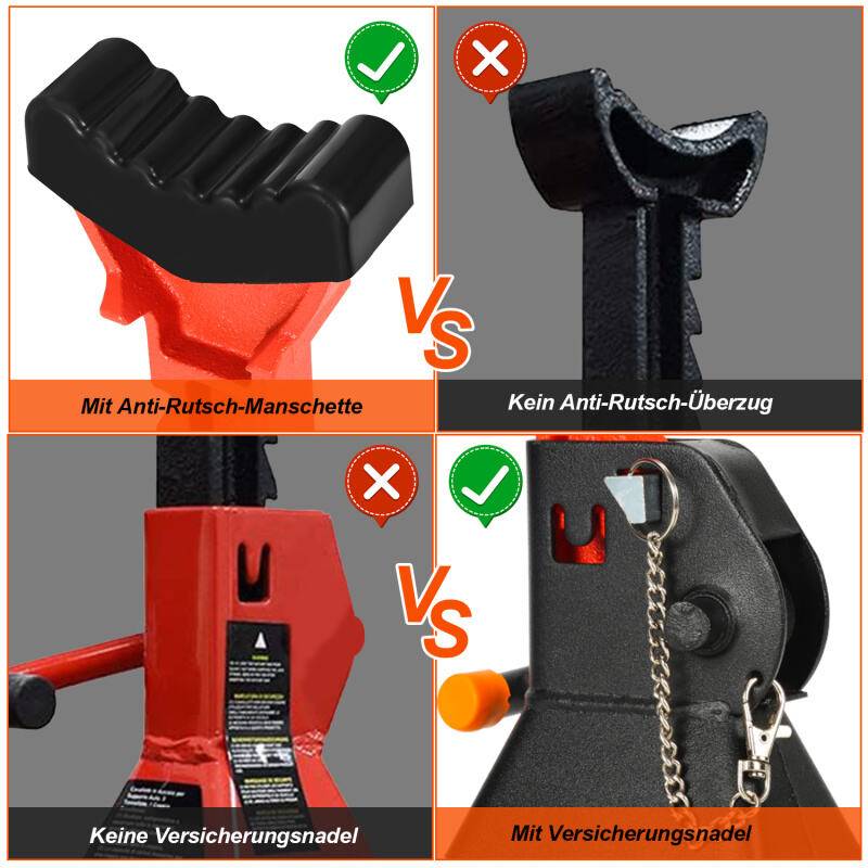 4x Unterstellbock Stutzböcke 3T Wagenheber Universal Unterstellböcke 285-430mm