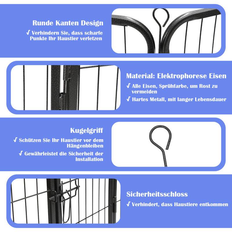 Welpenauslauf Mit Dach Tierlaufstall Welpenlaufstall Hundekäfig, Freilaufgehege mit Tür,8 stück 60x80,Hält was aus Mit kleinen tieren funktioniert