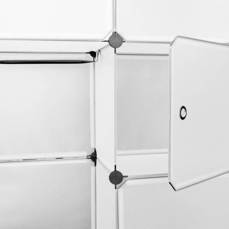Regalsystem Kleiderschrank Kleiderschrank DIY Kunststoff Garderobe für Miethaus Stapelbar 20 Boxen/Weiß