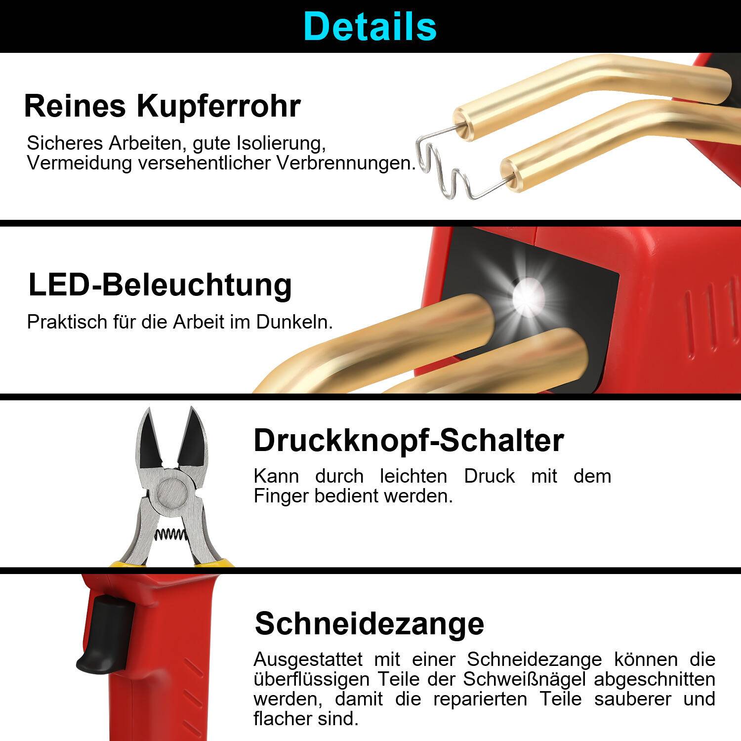 Schweißgerät Set Stoßstangen Schweißen Auto Kunststoff Reparatur Schweißen Plastik +200 Klammer