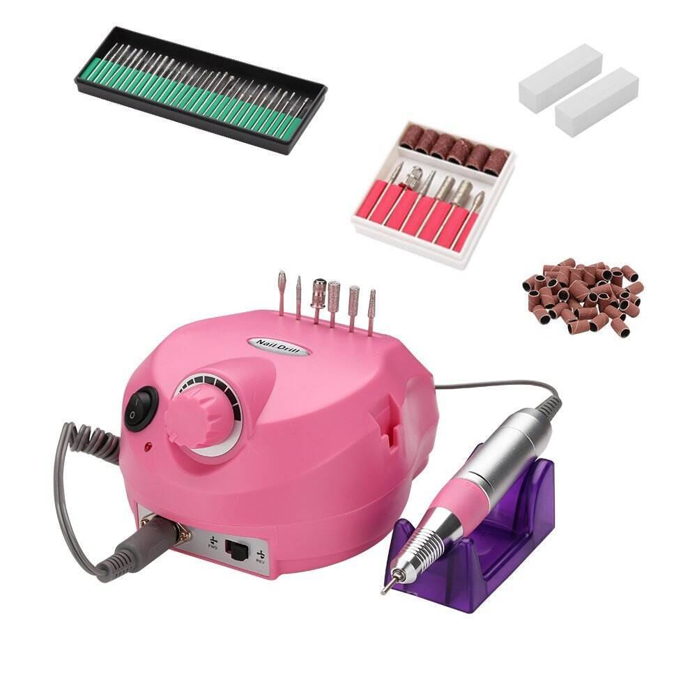 Nagelfräser Schleifgerät set Nailart Nagelschleifer Maniküre & Pediküre Set Nagelfräser Rosa
