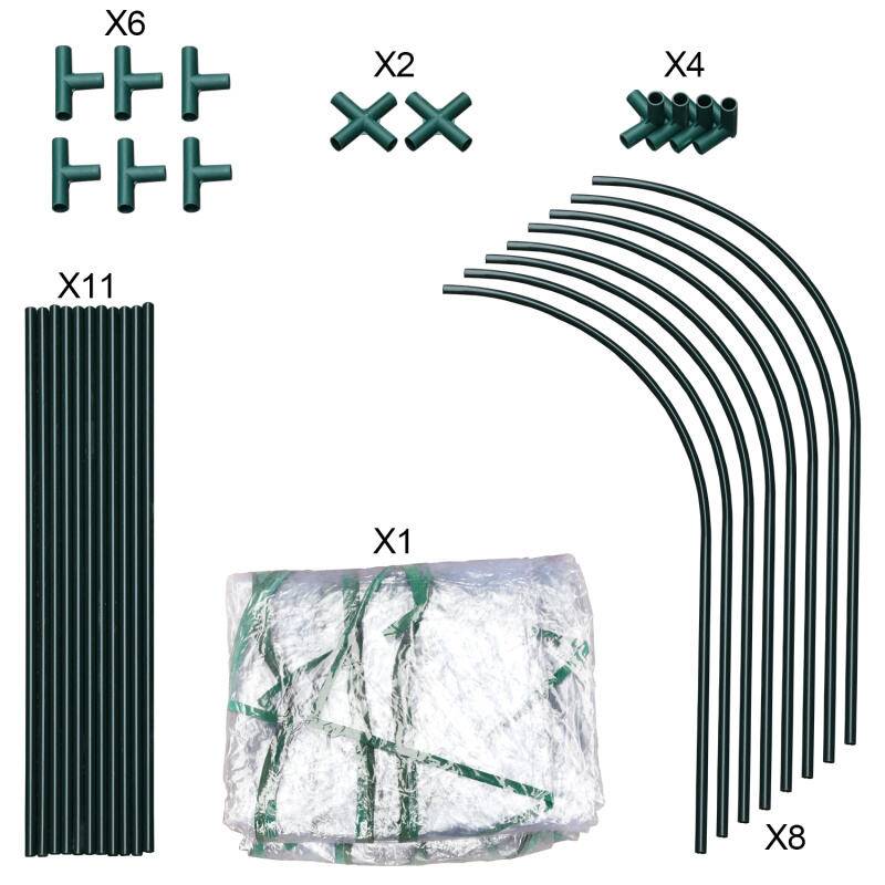 Foliengewächshaus, Gewächshaus, Treibhaus mit Tür, Frühbeet, Pflanzenhaus, Pflanzenaufzucht, Folie, Stahl, transparent, 270 x 90 x 90 cm