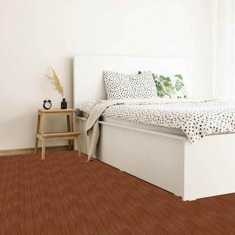 PVC Bodenbelag - Selbstklebende Fliesen - Betoneffekt - 30 cm x 30 cm x 1,5 mm - Dicke 1,5 mm - Holzfarbe -ca.4m² / 44 Fliesen