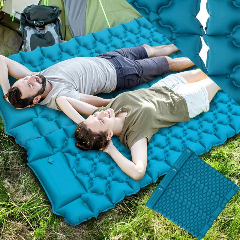 Camping Isomatte, Isomatte Camping Aufblasbar,8,5cm Dicke Isomatten Camping Ultraleicht mit Kissen Isomatte Selbstaufblare Schlafmatte für Camping